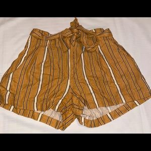 Striped Mustard Shorts